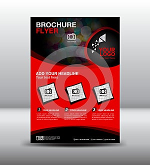 Red business brochure flyer design layout template in A4 size,Poster, leaflet template