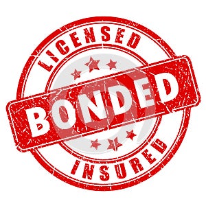 Red business stamp licensed bonded insured