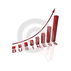 Red business success graph