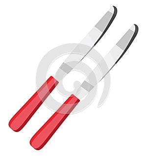 Red butter knife, icon