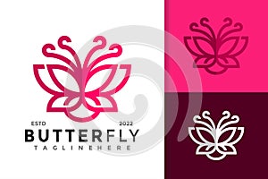 Red Butterfly Logo Design Vector Template