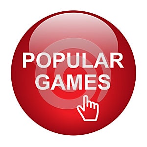 popular games icon button on white