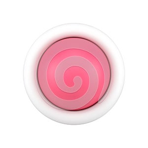 Red button 3d icon. Glossy round switch for settings