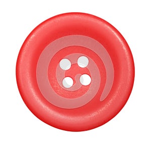 Red button for clothes isolated