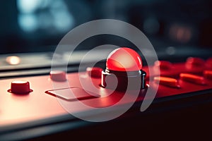 Red button control panel. Generate ai