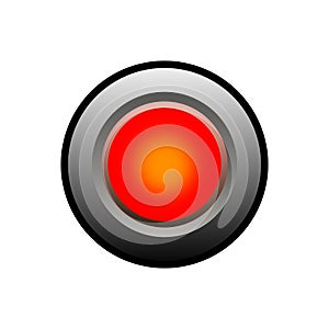 Red button isolate on white background illustration