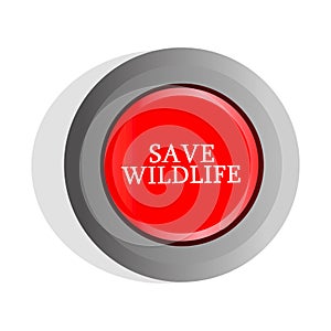 Red button with text save wildlife.