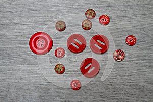 Red buttons on a grey background