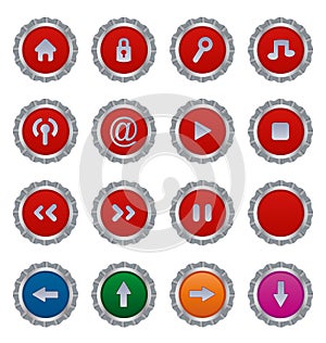 Red buttons or icon set