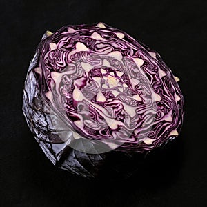 Red Cabbage Cut in Half