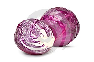 Red cabbage with cut in half