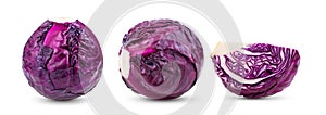 Red cabbage isolated on white background