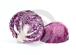 Red cabbage isolated on white background