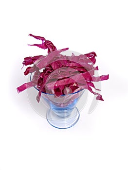 Red cabbage leaves cut