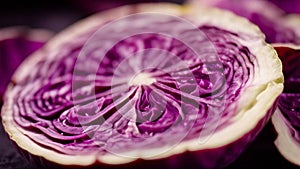 Red Cabbage Slice Fractal Pattern Macro