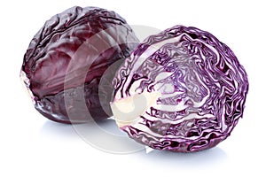 Red cabbage sliced fresh vegetable isolated