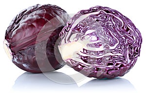 Red cabbage sliced vegetable isolated