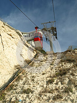 Red Cable Car at the Mitzpe Rosh Hanikra  Israel