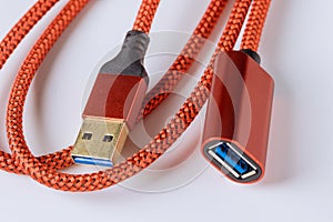 Cable extension USB3.0 in isolated on white