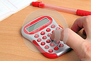 Red calculator
