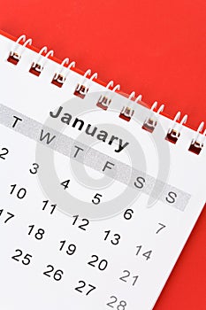 Red Calendar January