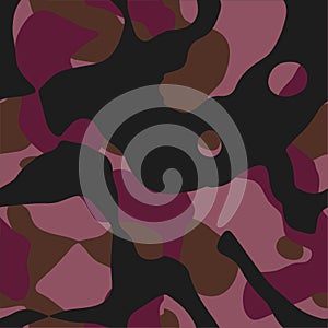 Red camouflage seamless pattern. Military background. Vector illustration. EPS 10.