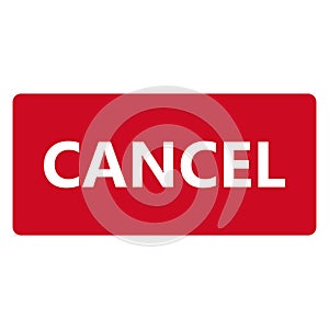 Red cancel button for web with white background