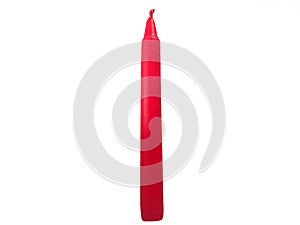 Red candle candlestick isolated on the white background