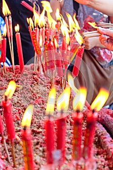 Red Candle at chinese temple