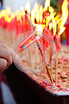 Red Candle at chinese temple