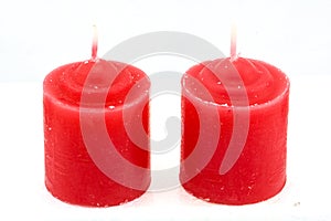 Red candle with isloated white background