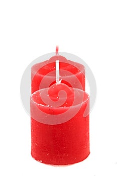 Red candle with isloated white background