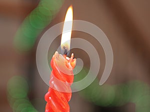 Red candle lit to celebrate a very important event