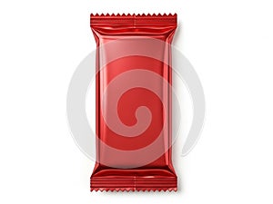 Red candy bar wrapper isolated on white background