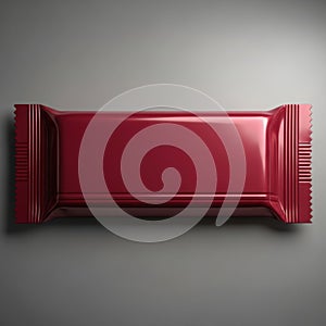Red candy bar wrapper isolated on white background