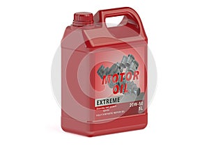 Red canister motor oil