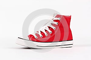 Red canvas shoes