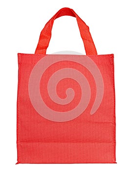 Red canvas shopping bag