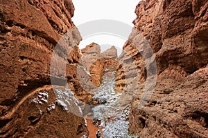 Red Canyon of Lake Pingshan, Zhangye, China