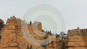 Red Canyon on Winter Day. Dixie National Forest. Utah, USA. Aerial View
