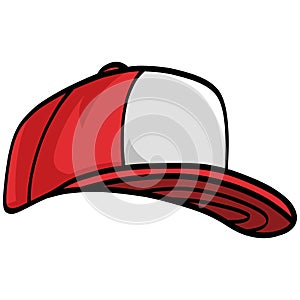 Red Cap Trucker Hat Vector Illustration