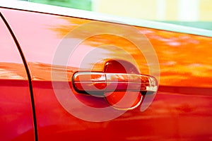 Red Car Door Handle