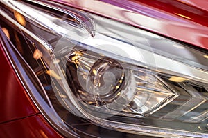 Red car front light