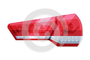 Red Car Headlight, Rare Brake Light Flat Style Vector Illustration on White Background