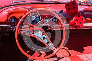 Red car interior