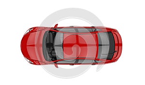 Red Car Top View
