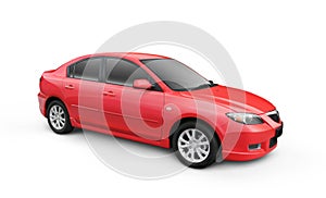 Red Car w/ Clipping Path