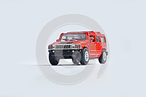RED car white background indoor