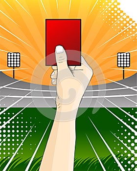 red card for soccer player foul vector