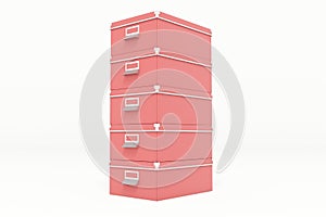 Red Cardboard Storage Boxes